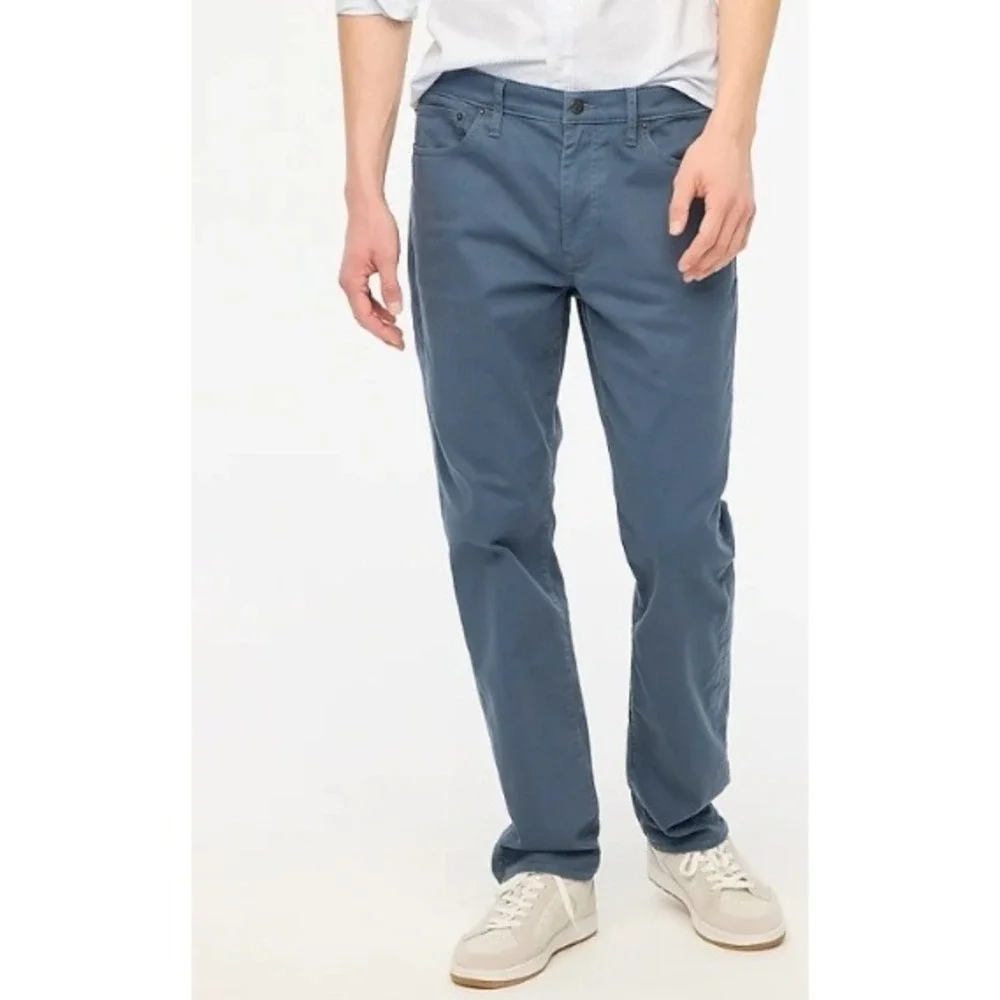 J. Crew Flex Garment Dyed Straight Chinos Pants Mens 38x32 Gray Blue NWT‎ $138